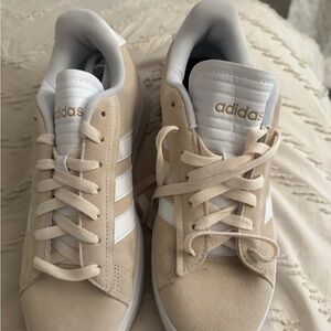 Adidas Cream and White Sneakers